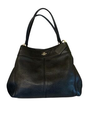 Coach Lexy Black Pebbled Leather Shoulder bag